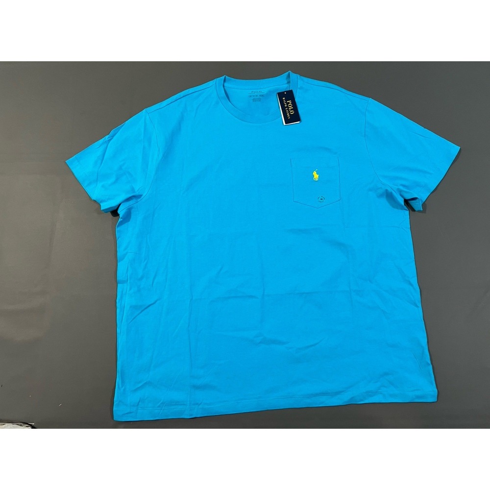 Polo Ralph Lauren Tee Men's 2XB Blue Preppy Pony Short Sleeve Pocket..